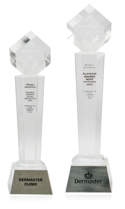  Dermaster มีความเชี่ยวชาญด้านการสลายไขมันด้วยเครื่อง CoolSculpting ก็คือ ในปีที่ผ่านมาทางสถาบันความงามเพิ่งได้รับรางวัล Platinum Award Body Contouring ประจำปี 2022 จาก Allergan Aesthetics บริษัทผลิตภัณฑ์ด้านความงามชั้นนำระดับโลก 